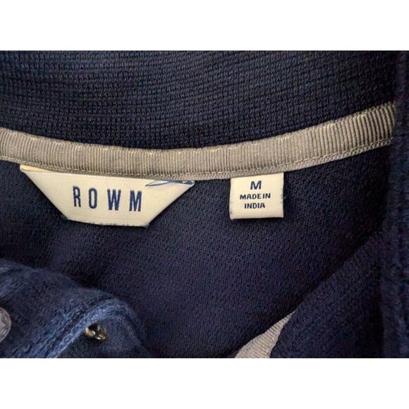 Rown Men's Navy Blue 1/4 Snap up Long Sleeve Shirt Size M - Picture 6 of 8